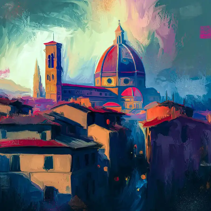Kunstdruck, signiert: "Florenz", Holger Mühlbauer-Gardemin, Edition, Nr. 1/150 Beliebt