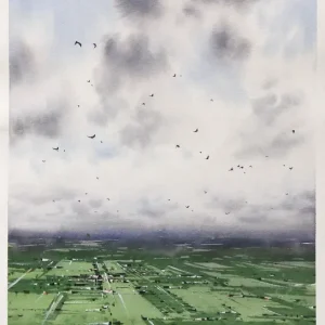 Aquarellmalerei: "Sommer", Original/Unikat, F. Bär Highlight