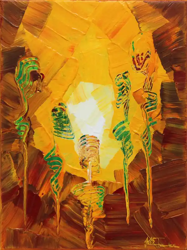 Unikat: "Geheimtreff I", Originalgemälde, J. Fernandez, Acrylbilder Geprüft