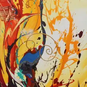 Originalgemälde: "Wild Karma II", G. Hung, Unikat Top-Angebot