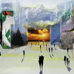 Nur Heute Kunstdruck, signiert: "Naturstadt XI", K. Namazi, Edition, Nr. 1/150