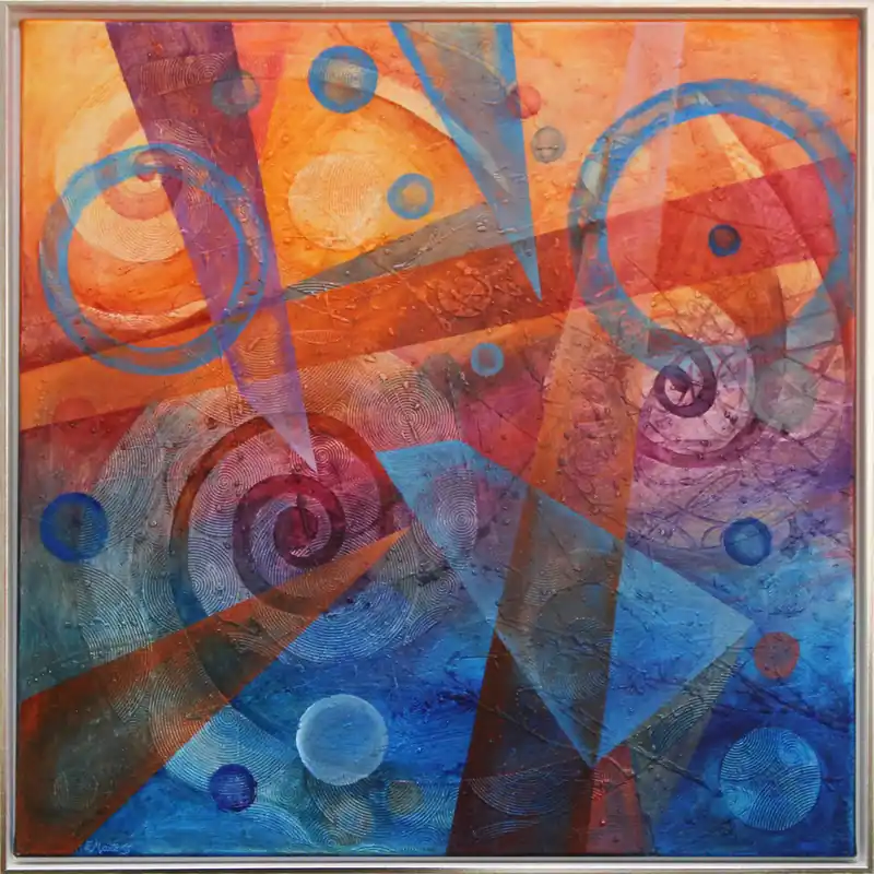 Kostenloser Versand Abstrakte Malerei von Ewa Martens: "Abendstimmung", Original/Unikat