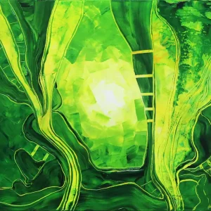 Jetzt Bestellen Unikat: "Grüne Vibration I", Originalgemälde, J. Fernandez, Acrylbilder
