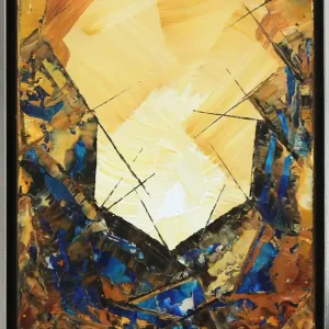Must-Have Moderne Originalkunst: "Blue Rocks III", J. Fernandez, Unikat