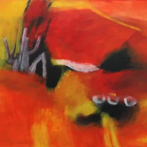 Begrenztes Angebot M.Rick: "Ohne Titel (rot)", Originalgemälde (Unikat)