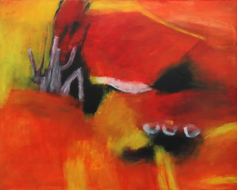Begrenztes Angebot M.Rick: "Ohne Titel (rot)", Originalgemälde (Unikat)