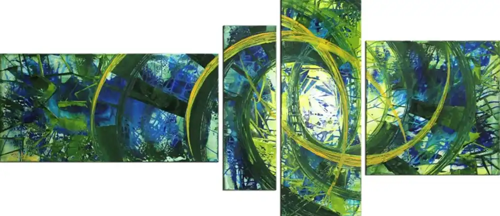 Mehrteilige Acrylbilder: Wasserspiegel II, R. König, Originalgemälde (Unikat) Preiswert