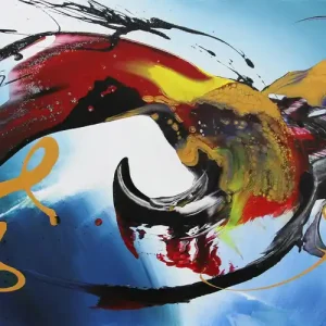 Preisreduziert Originalgemälde: "Am Puls der Zeit II", G. Hung, Unikat