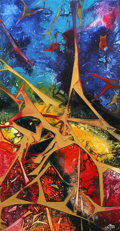 Originalgemälde: "Magic Forest VI", G. Hung, Unikat Kostenloser Rückversand