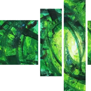 Mehrteilige Acrylbilder: "The Crowns above IV", R. König, Originalgemälde (Unikat) Kostenloser Versand