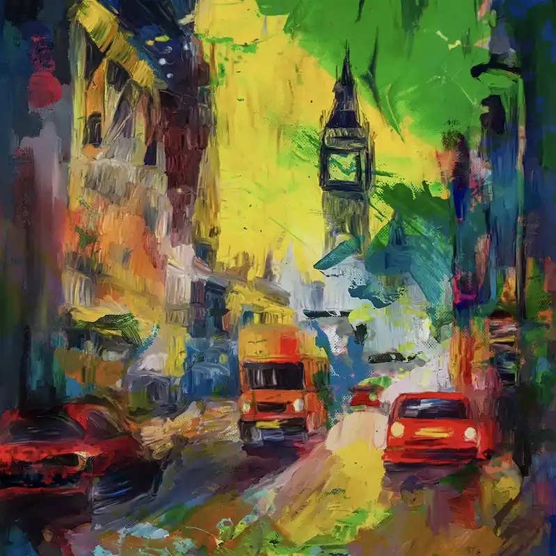 Moderne Kunst: "London Westminster 2", H. Mühlbauer-Gardemin, Original/Unikat Neue Kollektion