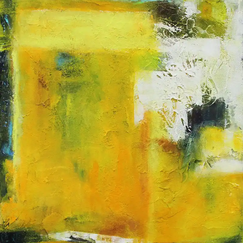 M.Rick: "Yellow board", abstraktes Originalgemälde (Unikat) Online Kaufen