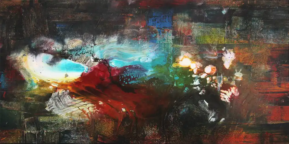 Originalgemälde: "Asian Summer II", G. Hung, Unikat Neue Ware