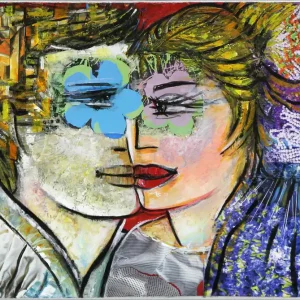 Neu Im Sortiment K. Namazi: "Colourful Lovers I", moderne Originalkunst (Unikat) (ri,A)