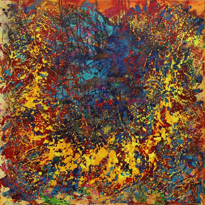 Expressversand Unikat: "Space Exploration I", Originalgemälde, J. Fernandez, Acrylbilder