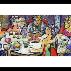 Fineartprint, signiert: "Dinner with Friends VII", K. Namazi, limitierte Edition auf Papier, Nr. 1/150 Heißes Angebot