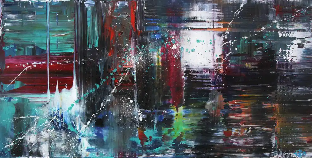 Markenprodukt Originalgemälde: "Vibrant City I", G. Hung, Unikat