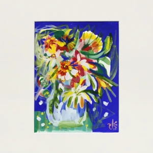 Grafik/Zeichnung: "Blumenfreude 3", Original/Unikat (ohne Rahmen), J. Riemer Versand Am Gleichen Tag