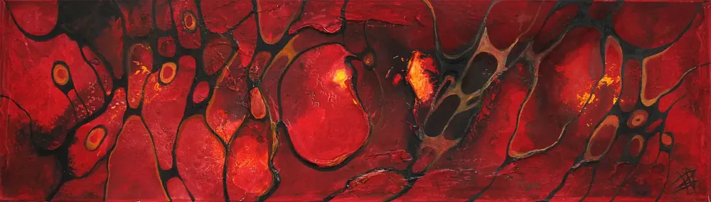 B. Ossowski: "Red Obsession", Originalgemälde (Unikat) Kostenloser Versand