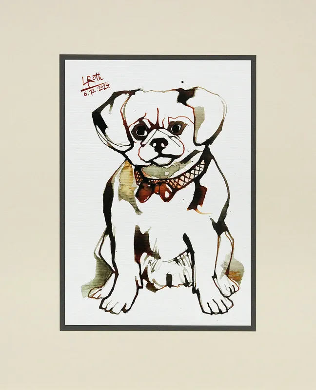 L. Roth: "Wuff!". originale Grafik/Zeichnung (Unikat) Bestpreis