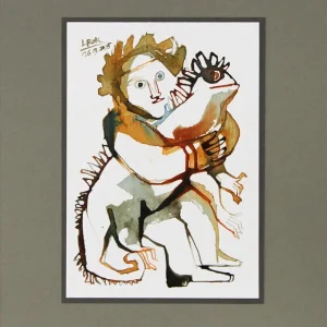 L. Roth: "Kind mit Echse", originale Grafik/Zeichnung (Unikat) Mega-Angebot