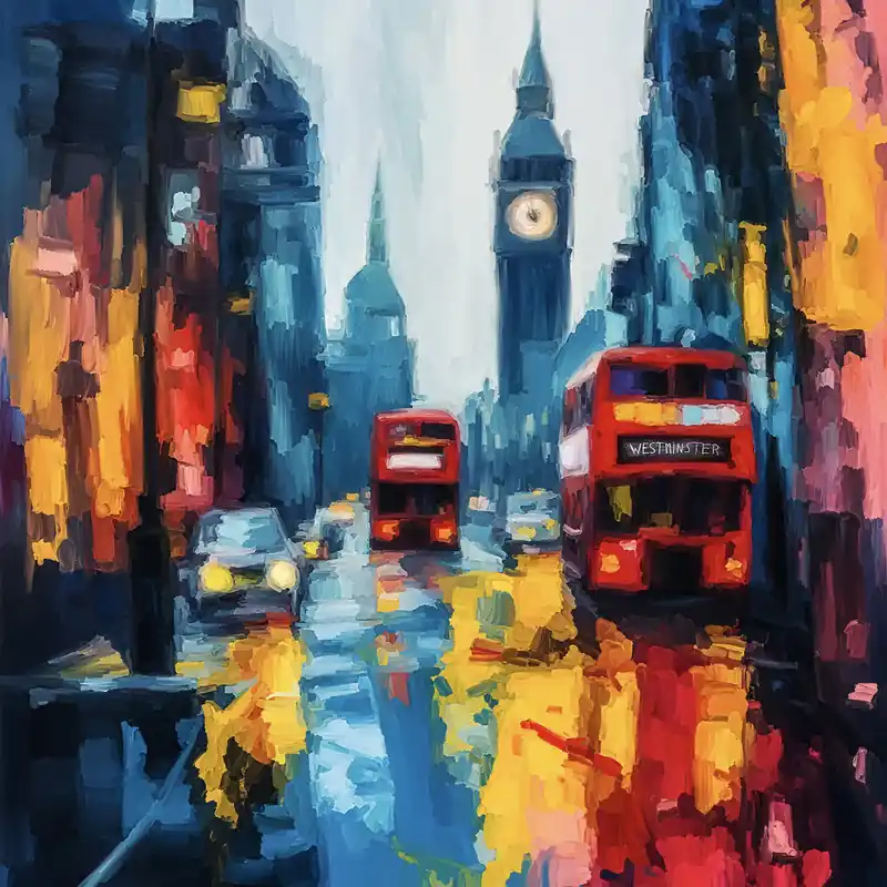 Nur Für Kurze Zeit Moderne Kunst: "London Westminster", H. Mühlbauer-Gardemin, Original/Unikat