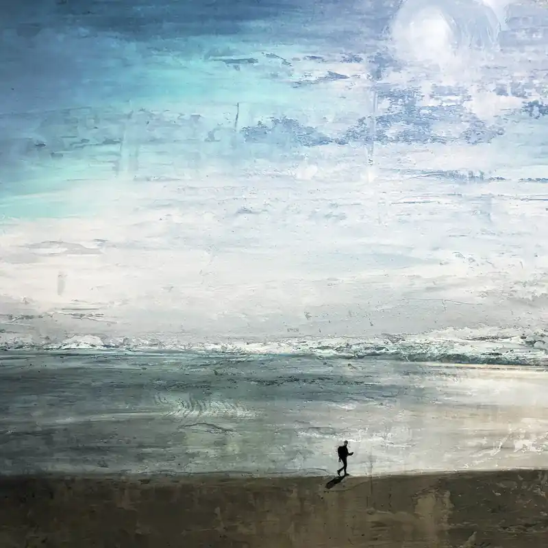 Neue Ware Kunstdruck, signiert: "Allein am Meer", Holger Mühlbauer-Gardemin, Edition, Nr. 2/150