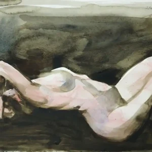 Aquarellmalerei, Stefan Petrunov: "Lying Nude" (A) Knallerangebot