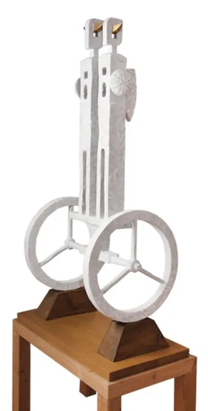 Bestseller Moderne, lebensgroße Skulptur, Andy Larrett: "Schutzengel", Originalgemälde (Unikat)