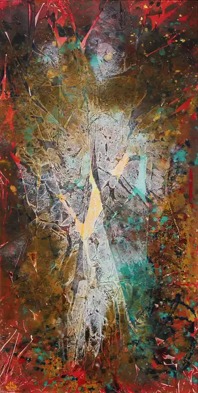 Originalgemälde: "Psychedelic Tree I", G. Hung, Unikat Kostenloser Rückversand
