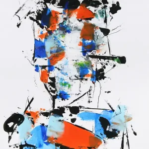 Neuheit I. Schmidt: "Abstraktes Portrait Nr. 25/3", zeitgenössische Grafik/Malerei, Original/Unikat