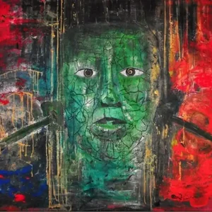 Acrylgemälde, C. David Schwartz: "PAKAL IN TRANCE", Originalgemälde (Unikat) Bestpreis