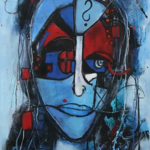 Solange Der Vorrat Reicht I. Schmidt: "Arrived Inside - What happens?", expressives Originalgemälde (Unikat)