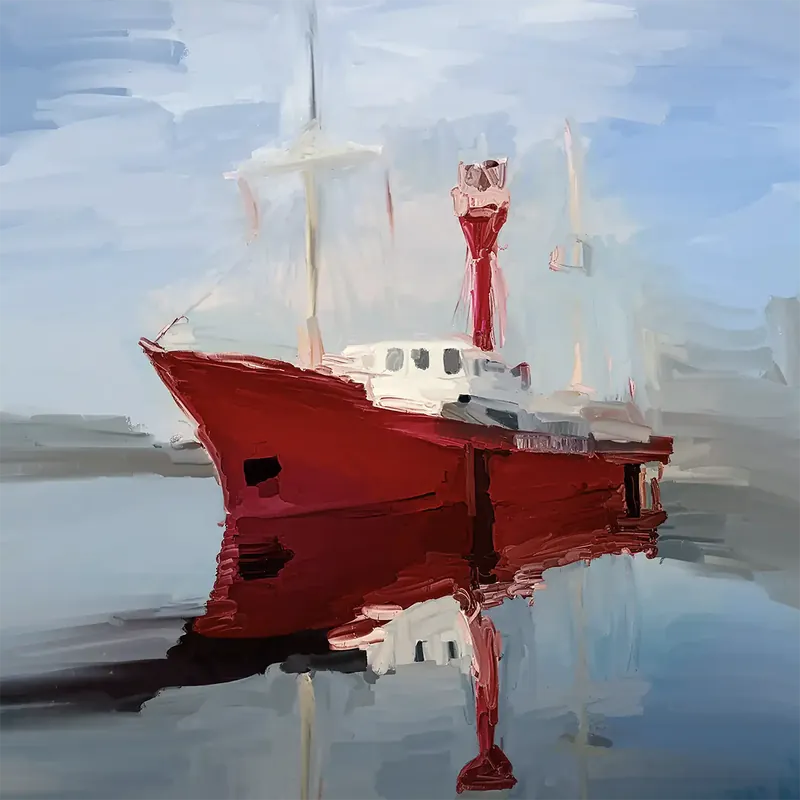 Letzte Chance Moderne Kunst: "Das Feuerschiff I", H. Mühlbauer-Gardemin, Original/Unikat