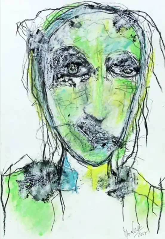 Gratis Versand Zeitgenössische Grafik/Malerei, Ilona Schmidt: "Fragil VI"