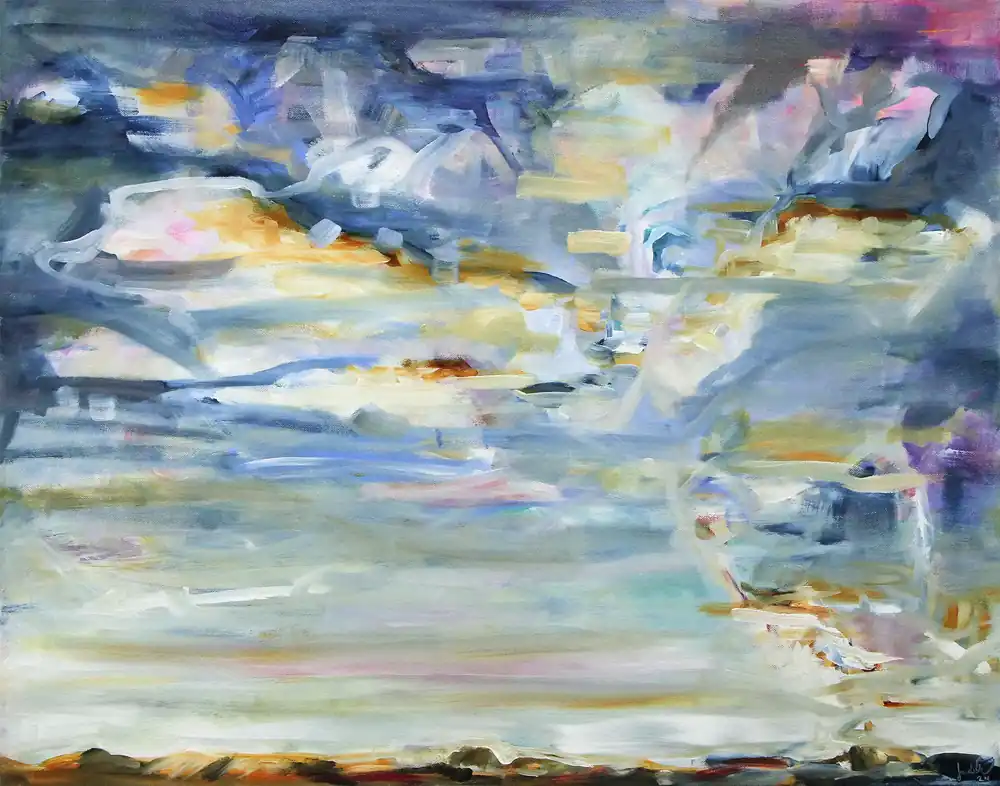 Top-Preis Acrylgemälde: "Dämmerleuchtend", Original/Unikat, J. Riemer
