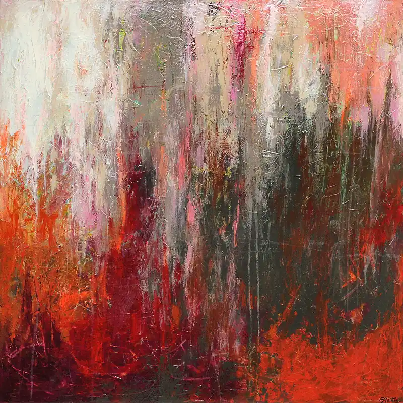 Sale Abstrakte Malerei von Ewa Martens: "Liebe ist alles, was wir brauchen", Original/Unikat