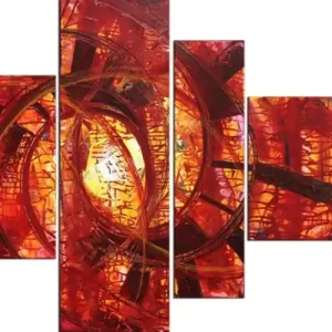 Mehrteilige Acrylbilder: Liquid Red VIII, R. König, Originalgemälde (Unikat) Neu Im Sortiment