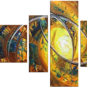 Expressversand Mehrteilige Acrylbilder: "Leuchtfeuer I", R. König, Originalgemälde (Unikat)