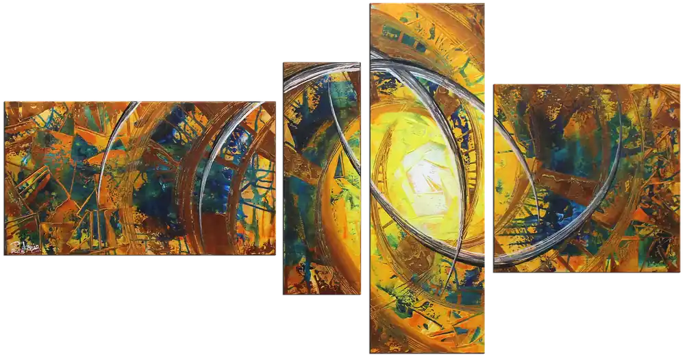 Expressversand Mehrteilige Acrylbilder: "Leuchtfeuer I", R. König, Originalgemälde (Unikat)
