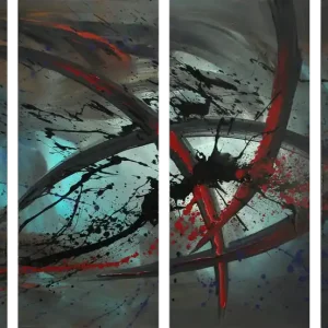 Abstrakte Originalkunst : "Gravitationswellen III", G. Hung, Unikat Neuheit