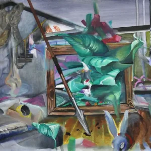 D. Block: "Der Hase schleicht auf leisen Pfoten", Original/Unikat, expressive Ölmalerei Sale