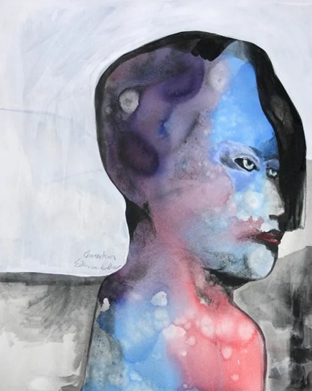 Neu Im Sortiment Acrylmalerei auf Papier, E.v.d.Meer: "CHAMELEON"