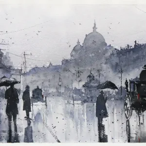 Aquarellmalerei: "Altes London", Original/Unikat, F. Bär Saisonangebot