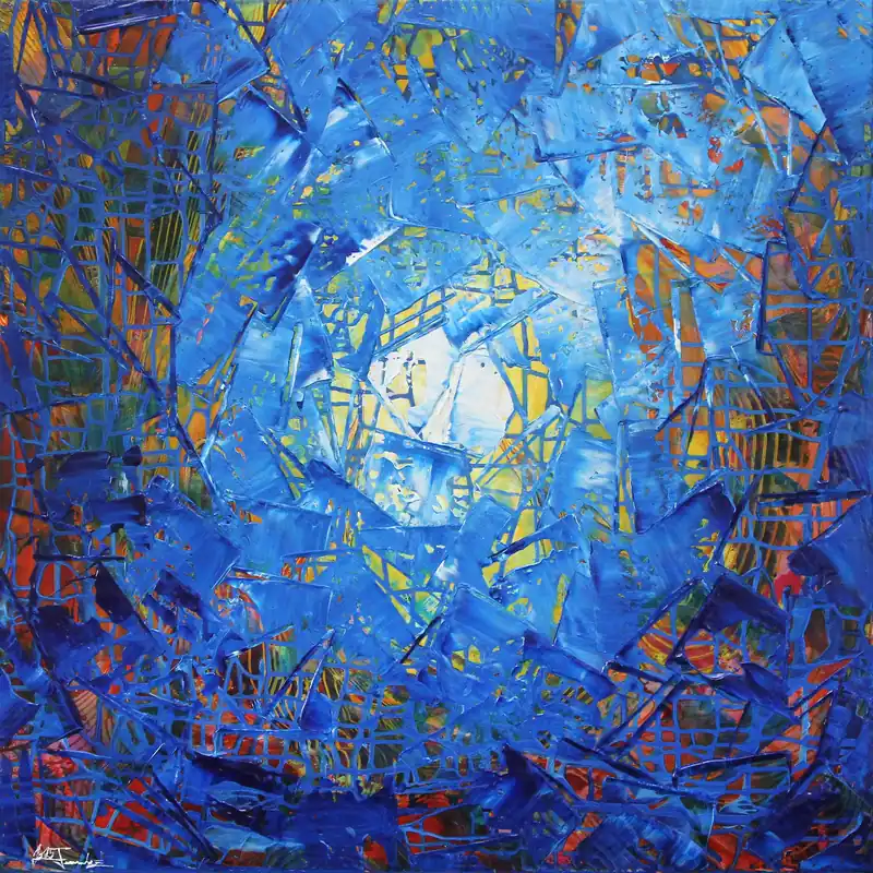 Schnäppchen Originalgemälde: "Eintritt in die Atmosphäre III", Unikat, J. Fernandez
