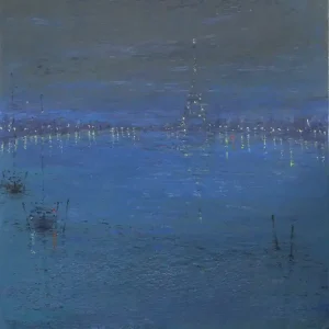 Neue Kollektion Ölgemälde: "Paris-Impression bei Nacht", Original/Unikat, V. Heil