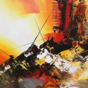 Kostenloser Rückversand Originalgemälde: "Pouring Light I", G. Hung, Unikat