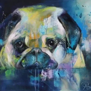 Neue Ware Moderne Malerei, M. Rathje: "MO - der Mops", Originalgemälde (Unikat) (A,G)