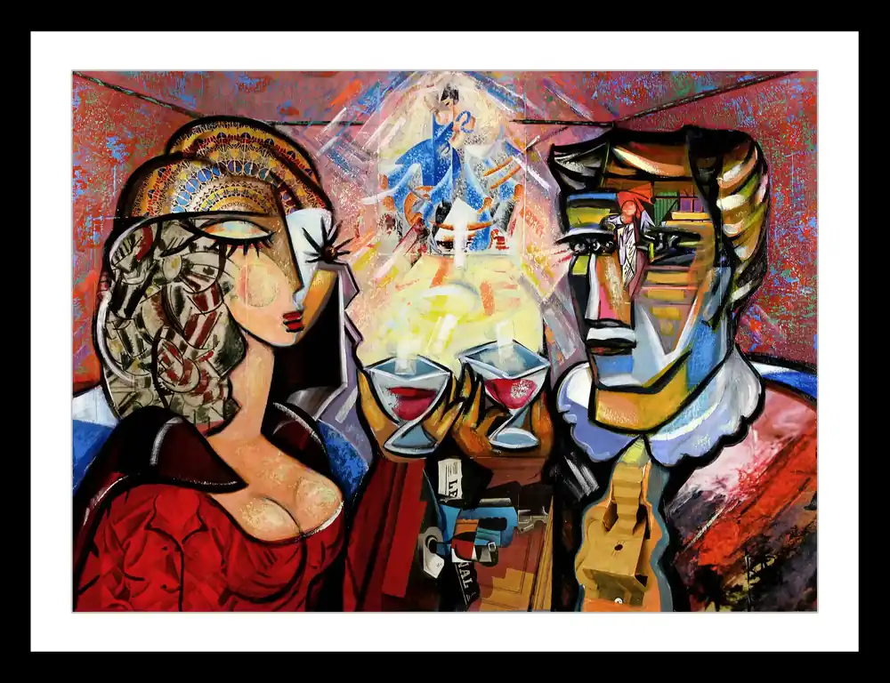 Kostenloser Versand Fineartprint, signiert: "Rendezvous I", K. Namazi, limitierte Edition auf Papier, Nr. 2/150