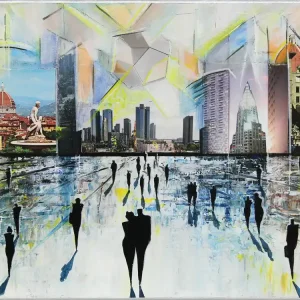 Neue Ware Moderne Kunst: "Das alte Europa trifft die Moderne V", K. Namazi, Original/Unikat